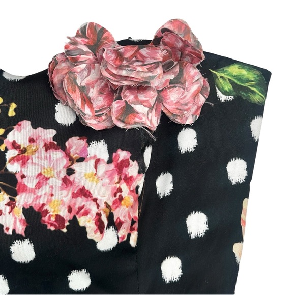 Marchessa Notte Black Floral Polka Dot Strapless High Low Formal Maxi Dress Gown - Picture 8 of 11